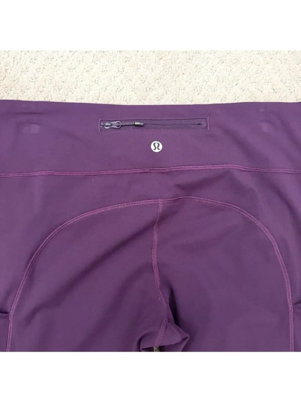 Lululemon Speed Tight V Leggings w Pockets Darkest Magenta Purple Women’s Sz 10